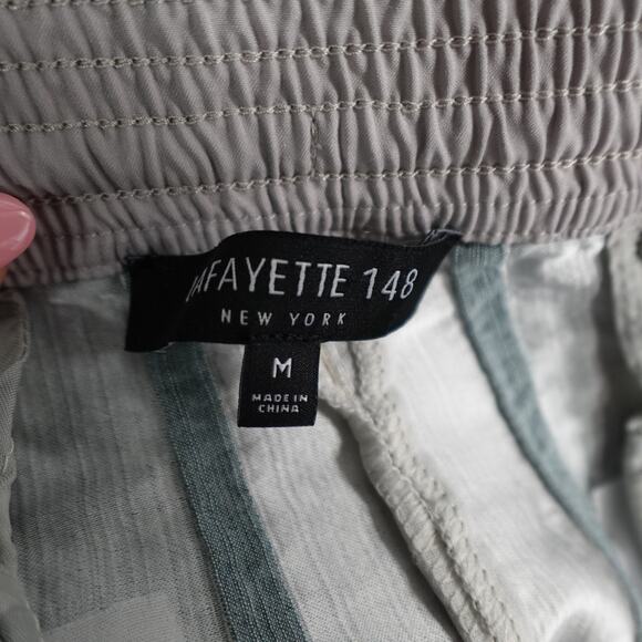 Lafayette 148 Pants Womens Medium Striped Cropped Beachy Flowy Pull On - Picture 7 of 8